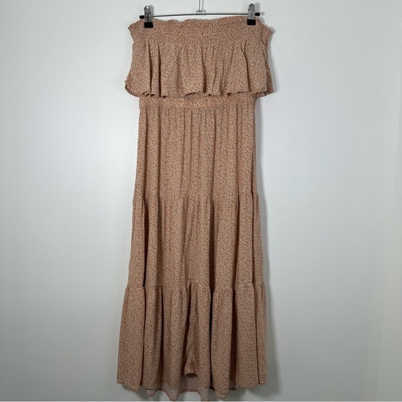 American Eagle Women’s Strapless Floral Midi Ruffle Dress Size M - Picture 4 of 8